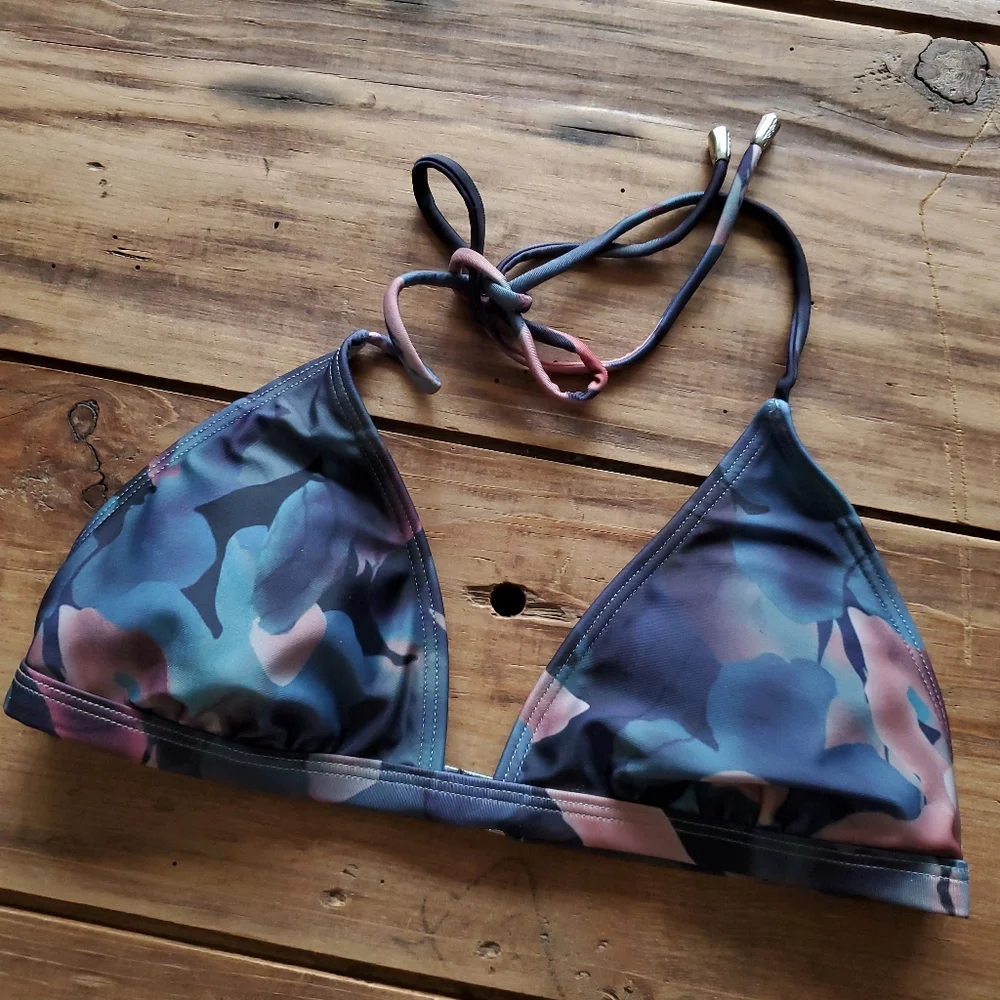 Insight Women's Ruffle Watercolor Print Bikini Size 6